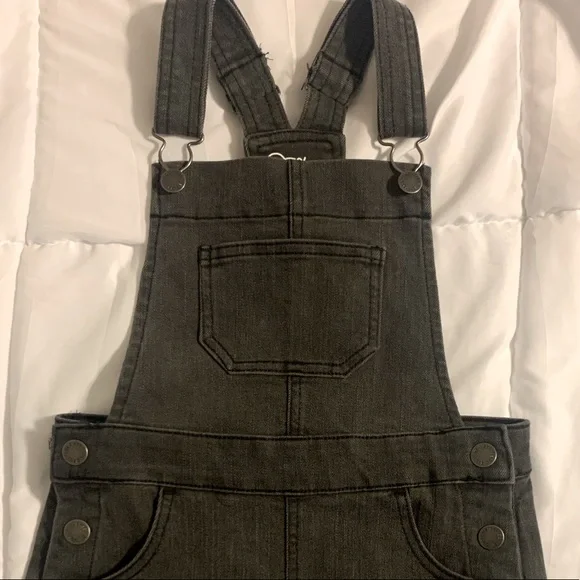NWOT Art Class Girls Gray Denim Jean Dress Skirt Overalls Jumper 6/6X 6 6X - Picture 2 of 6